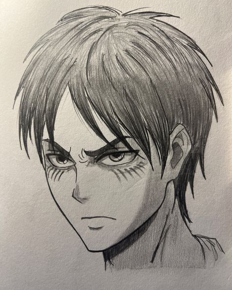 Eren yeagur 🫶🫡 . . #artgallery #sketch #drawing #manga #anime Eren Pencil Drawing, Anime Drawing Easy Sketch, Eren And Mikasa Drawing, Eren Jaeger Drawing Pencil, Anime Drawing Coloured, Eren Jaeger Sketch, Cool Anime Sketches, Anime Pencil Sketches, Eren Yeager Sketch