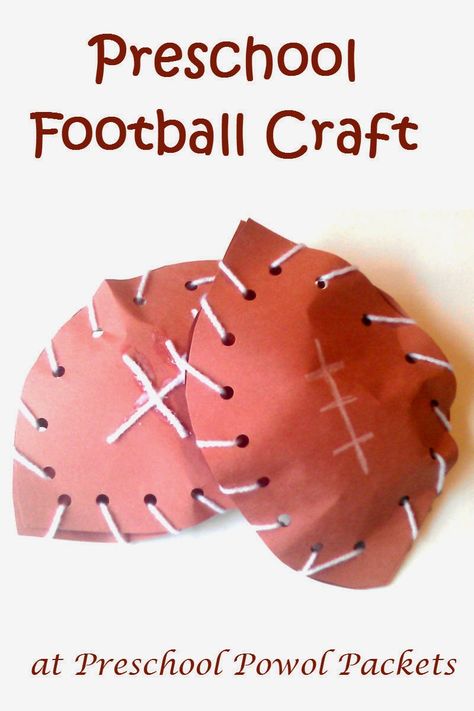 Preschool Football Craft #preschool #sports Football Art Preschool, Balls Creative Curriculum Ideas, Ball Crafts For Preschoolers, Super Bowl Activities, Sport Themed Crafts, Football Activity, Bouncing Balls, Craft Preschool, Football Crafts