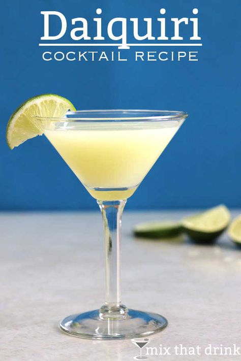 The Daiquiri is a simple classic cocktail recipe featuring rum, lime and a sweetener. This is the classic recipe, but feel free to tweak it as you like. Classic Daiquiri Recipe, Lime Cocktail Recipes, Best Rum Cocktails, Rum Cocktails Easy, Bbq Drinks, Daiquiri Cocktail, Daiquiri Recipe, Rum Cocktail Recipes, Classic Cocktail Recipes