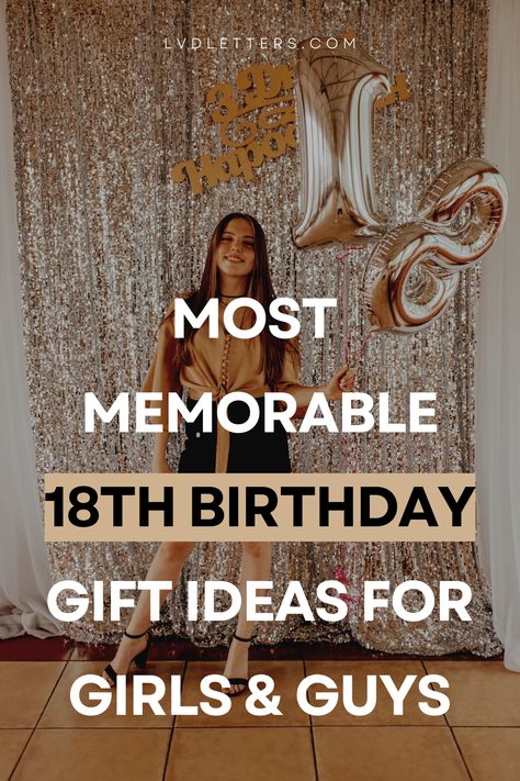 These are the best 18th birthday gift ideas for guys and girls! If you need birthday gift ideas for 18 year olds, this blog post is perfect 18th Bday Gift Ideas For Her, 18th Bday Gift Ideas For Best Friend, 18th Birthday Aesthetic Decorations, Unique 18th Birthday Gifts, 18th Birthday Countdown Ideas, Friend 18th Birthday Gift Ideas, Cute 18th Birthday Gifts, 18th Birthday Gifts Aesthetic, 17 Birthday Gifts