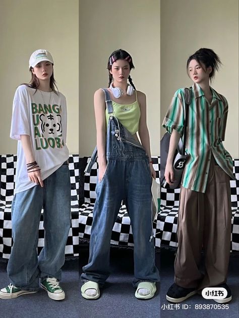 Grunge Fashion Style, Hip Hop Style Outfits, Band Artwork, Ropa Hip Hop, Boyish Outfits, Estilo Tomboy, Asian Streetwear, Mode Kawaii, Cosplay Kawaii