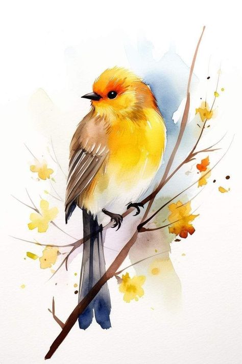 Bird Drawings Watercolor, Bird Watercolor Paintings Watercolour, Bird Painting Watercolor, Beautiful Watercolor Paintings Nature, Birds Watercolor Paintings, Water Colour Birds, Watercolor Birds Easy, Watercolor Art Birds, Watercolor Birds Paintings