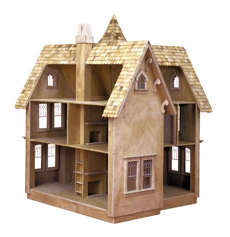 Fairfield Dollhouse Kit Fairfield Dollhouse, Spooky Dollhouse, Dollhouse Woodworking Plans, Dollhouse Interiors, Wooden Doll House, House Kits, Diy Doll House, Haunted Dollhouse, Antique Dollhouse