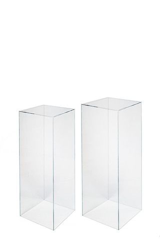 Set/2 Round Clear Acrylic Plinths : 300Dx880mmH + 320Dx900mmH - Holstens Art Hanging System, Cakes Floral, Wedding Centrepiece, Acrylic Vase, Shimmer Wall, Event Display, Acrylic Set, Acrylic Decor, Acrylic Table