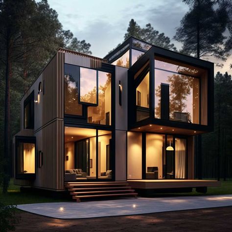 Luxury Container Homes, Prefab Shed, Cozy Winter Aesthetic, Prefab Shipping Container Homes, Winter House Exterior, Container Homes Cost, Prefab Sheds, Prefab Container Homes, Prefab Home