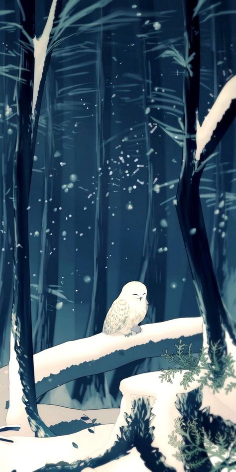 Owl Wallpaper, Winter Illustration, Forest Illustration, Winter Wallpaper, Snowy Owl, Wow Art, Owl Art, Winter Art, Art And Illustration