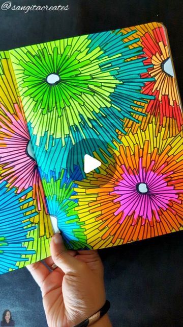 Coloring Book Ideas Inspiration, Zentangle With Color, Coloured Pen Art, Abstract Sketchbook Ideas, Gel Pen Art Ideas Easy, Colorful Zentangle Art, Sketch Pen Art Doodles, Colourful Zentangle Art, Sharpie Sketches