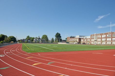 High school track and field. A view of a running track and football field at Gar , #Affiliate, #field, #view, #track, #High, #school #ad Anime Track Field Background, School Field Aesthetic, High School Track And Field Aesthetic, School Campus Aesthetic, School Track Field, Track N Field, High School Track And Field, Running Field, High School Football Field