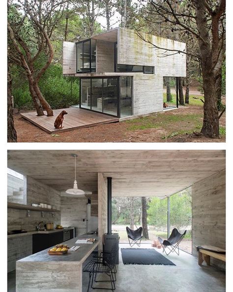 H3 House, Mar Azul, #Argentina by Luciano Kruk | Photography by Daniela Mac Adden #interiors #interiordesign #architecture #decoration… Concrete Houses, Building A Container Home, Concrete Home, Concrete House, Container House Design, Modular Homes, Tiny House Design, Villa Design, Natural Elements