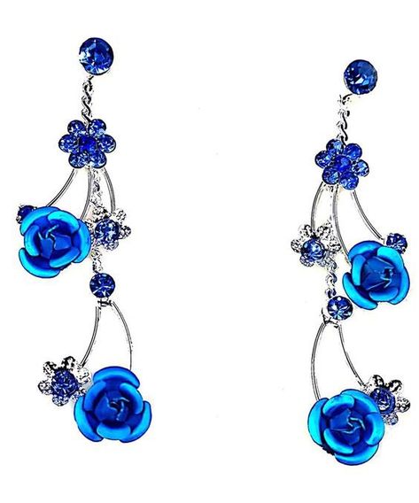 Now $0. Shop and get ideas of how to wear null Faceted Metal Blue Rose Flower Crystal Rhinestone Necklace or find similar products for less. Earlobe Earrings, Blue Rose Flower, Dark Aqua, Dragon Earrings, Cleaning Silver Jewelry, Flower Crystal, Book Jewelry, Bridal Gold Jewellery Designs, Shop Jewelry