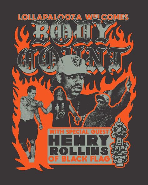 Cheatin Snakes Worldwide on Instagram: “Lollapalooza 1991 Ice-T introduces BODY COUNT to the world, with special guest Henry Rollins of Black Flag” Bootleg Graphic Tee, Heritage Maximalism, Cheatin Snakes, Fox Academy, Henry Rollins, Grunge Design, Sound Check, Cycling Club, Ice T