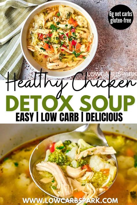 Chicken Detox Soup, Detox Chicken Soup, Healthy Detox Soup, Southwest Chicken Soup, Chicken Soup Crockpot, Chicken Veggie Soup, Chicken Vegetable Soup Recipes, Healthy Chicken Soup, Low Calorie Chicken