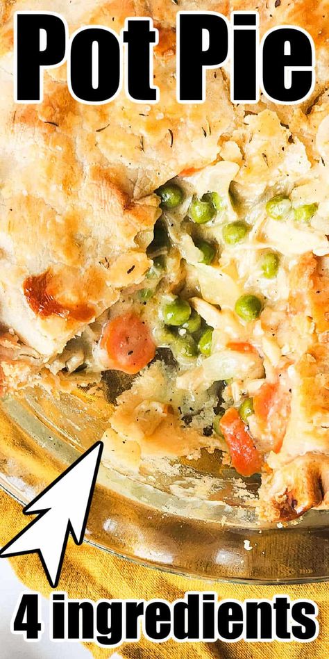 Chicken Pot Pie Using Cream Of Chicken, Chicken Pot Pie With Condensed Soup, Chicken Pot Pie With Pie Crust, Chicken Pot Pie With Cream Of Chicken, Veg All Chicken Pot Pie, Baked Chicken With Cream Of Chicken Soup, Chicken Pot Pie Crockpot Recipes, Chicken Frozen Vegetables, Campbells Chicken Pot Pie