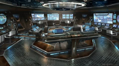 bridge, command station, computers, ui, displays, spaceship,   Kelvin_type_bridge_(concept_art) Scifi Ideas, Star Trek Bridge, Scifi Interior, Star Trek 2009, Space Ships Concept, Spaceship Interior, Sci Fi Design, Sci Fi Environment, Control Room