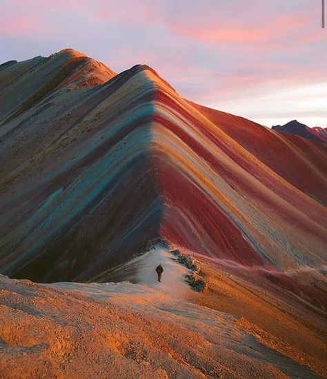 Red Valley, Rainbow Mountains Peru, Sacred Mountain, Colorful Mountains, Rainbow Mountain, Nature Color Palette, Peru Travel, Machu Picchu, Beautiful Places To Travel