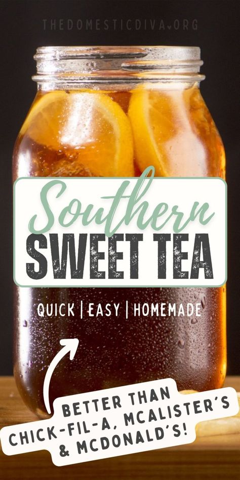 Sun Sweet Tea Recipe, Best Southern Sweet Tea Recipe, How To Make Southern Sweet Tea, Southern Style Sweet Tea, Home Made Sweet Tea, Healthy Sweet Tea, Southern Sweet Tea Recipe Gallon, The Best Sweet Tea, Sweet Tea With Honey