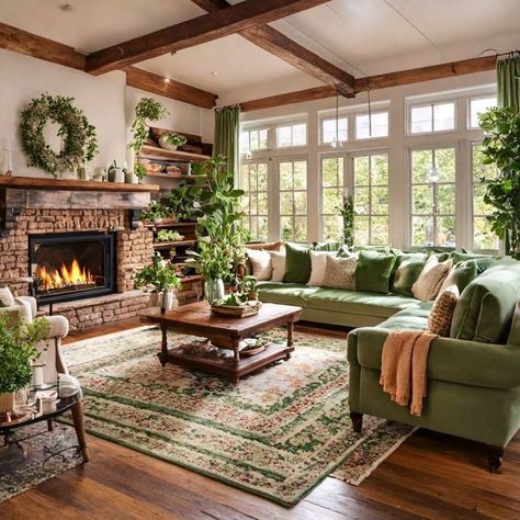 Cottagecore Living Room, Hangout Place, Cottagecore Living, تصميم للمنزل العصري, Cottage Living Rooms, Country Living Room, Dream House Interior, Cottage Living, Living Room Inspo