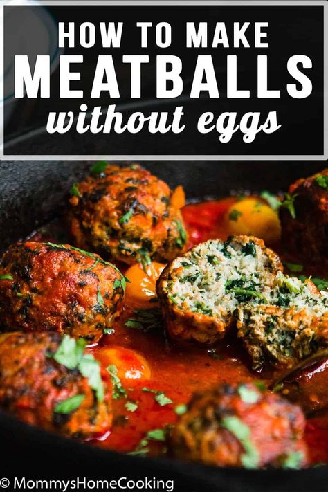 Turkey And Spinach Meatballs, Eggless Meatballs, Meatballs Without Eggs, Eggless Dinner, Homemade Turkey Meatballs, Meatballs Dinner, Spinach Meatballs, Egg Free Breakfast, Sausage Meatballs