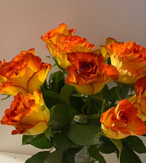 Orange Yellow Flower Arrangements, Yellow And Orange Roses, Orange Roses Aesthetic, Nature Widgets, Yellow Orange Roses, Sunset Bouquet, Yellow Vases, Orange Widget, Yellow Orange Flowers