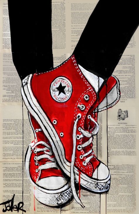 Red Converse All-Stars #wallpaper #wallpaper #red Retro Red High-top Sneakers With Vulcanized Sole, Red Vintage Sneakers With Vulcanized Sole, Vintage Red Sneakers With Vulcanized Sole, Converse Drawing, Kunstjournal Inspiration, Loui Jover, Red Converse, Backstreet Boys, Shoe Art