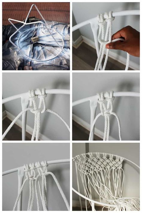 Diy Macrame Hammock, Diy Hammock Chair, Macrame Hammock Chair, Macrame Hanging Chair, Art Macramé, Macrame Chairs, Pola Macrame, Macrame Hammock, Diy Hammock