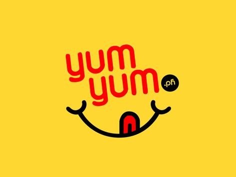 Yumyum logo 4x Yummy Logo Design, Food Logo Aesthetic, Funny Logo Design, Foodies Logo, Food Logo Ideas, Food Logo Inspiration, Snack Logo, Tasty Logo, Logo Design Ideas Creative