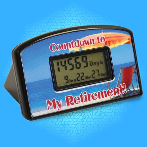 It’s a fun way to know exactly when it’s time to retire! Use this desktop countdown clock to count down the hours, minutes, and seconds. Co-workers, friends, or family who are looking forward to retirement will enjoy receiving a beach-themed retirement countdown clock. Retirement Countdown Timer on Cool Stuff To Buy inc. - Find Cool Things To Buy!. Retirement Countdown, Cool Stuff To Buy, Stuff To Buy, Countdown Clock, Countdown Timer, The Hours, Co Workers, Cool Things, Beach Themed