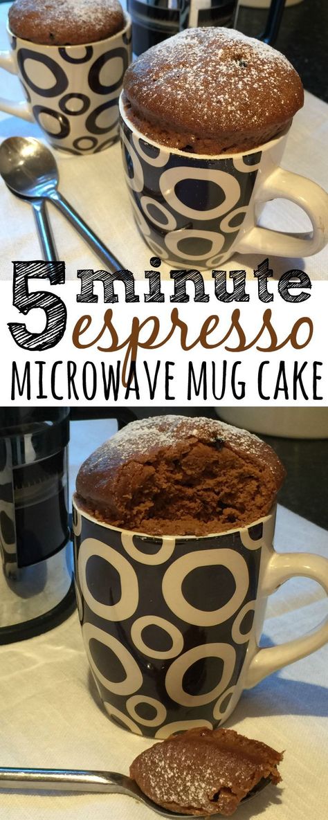 This is a simple and quick recipe for an espresso microwave mug cake which you can be eating it in less than five minutes, with half the washing up of a normal oven-baked cake. Microwave Mug Cake, Cake Microwave, Microwave Mug, Microwave Cake, Mug Cake Recipe, Mug Cake Microwave, Mug Cakes, Easy Cheesecake Recipes, Mug Recipes