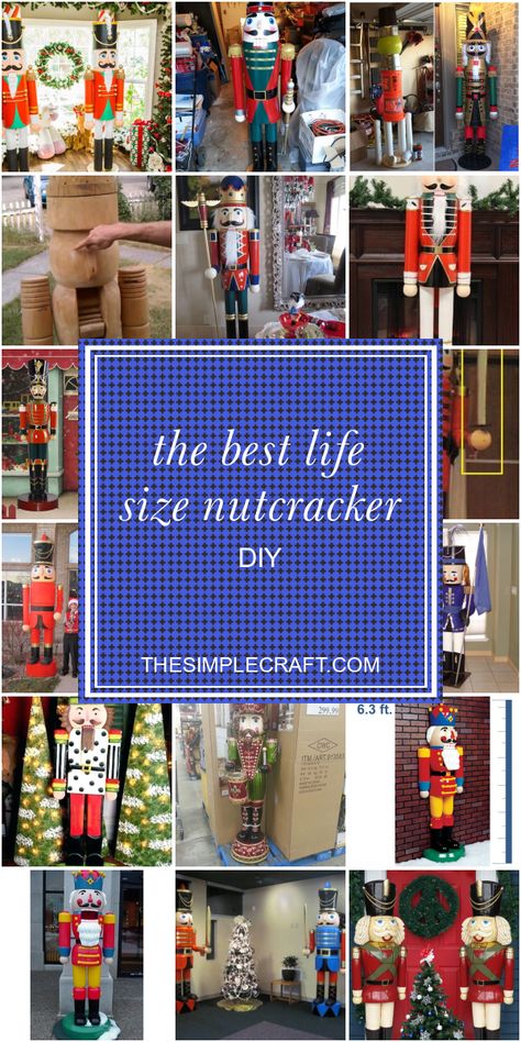 Tall Nutcracker Christmas Diy, Life Sized Nutcracker Diy, Nutcracker Garland Diy, How To Make A Life Size Nutcracker, Big Nutcrackers Diy, How To Make A Nutcracker Soldier Diy, Nutcracker Crafts Diy, Christmas Nutcracker Diy, Diy Life Size Nutcracker