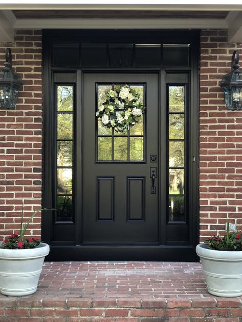 Pvc Front Doors, Front Entry Decor, Black Exterior Doors, Wrought Iron Front Door, Glass Hardware, Front Door Styles, Iron Front Door, Fiberglass Front Door, Custom Front Doors