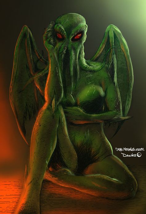 Female Cthulhu colors by Dawkz by Dany-Morales on deviantART Female Cthulhu, Cthulhu Drawing, Cthulhu Art, Halloween 2014, Cthulhu, Horror Art, Deviantart, Fan Art, Halloween