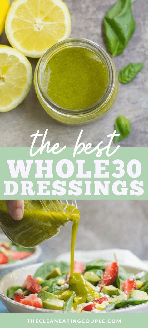 Dairy Free Salad Dressing Recipes, Clean Salad Dressings, Whole30 Salad Dressing, Sugar Free Salad Dressing, Whole30 Salad, Whole 30 Salads, Sugar Free Dressing, Dairy Free Salad Dressing, Gluten Free Salad Dressing