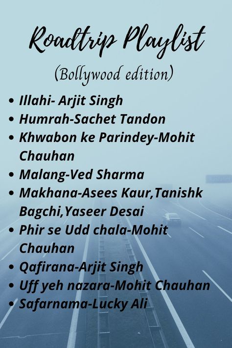 Bollywood Songs Playlist, Roadtrip Songs, Roadtrip Playlist, Road Trip Songs, Music Suggestions Instagram Story, Road Trip Playlist, Travel Songs, One Word Instagram Captions, Short Instagram Quotes