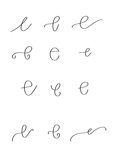 Cursive E On Nails, A And E Tattoo, E Fonts Letter, E Cursive Tattoo, The Letter E Tattoo, Small Letter E Tattoo, Letter E Nail Design, Lower Case E Tattoo, Letter E Initial Tattoo