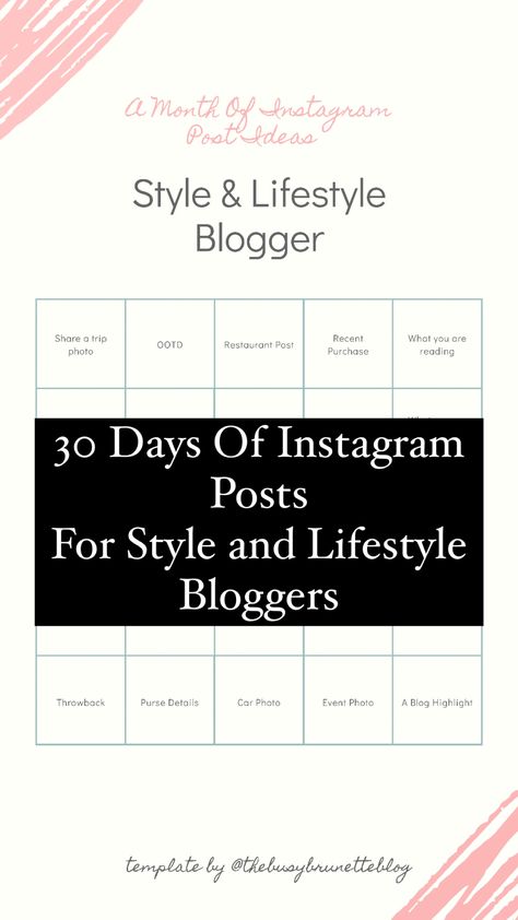 #lifestyleblogger #styleblogger #fashionblogger #contentcreation #contentwriting #contentcreationtips #calendar #bloggertips #instagramtips #instagrammarketing #influencer Lifestyle Content Calendar, Influencer Calendar, 30 Days Of Instagram Content, Instagram Content Ideas, Content Calendar, Social Media Calendar, Instagram Lifestyle, Instagram Content, Content Calendars