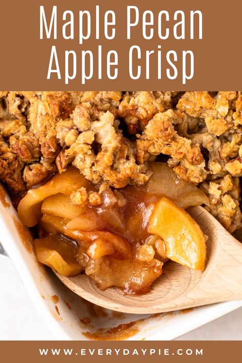 Apple Crumble With Maple Syrup, Apple Crisp Recipe With Oats Healthy Maple Syrup, Apple Maple Dessert, Maple Pecan Apple Crisp, Maple Walnut Apple Crisp, Apple Crisp Recipe With Oats And Pecans, Apple Crisp With Oats And Pecans, Pecan Apple Crisp, Maple Syrup Apple Crisp