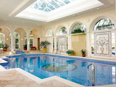 In Door Pool, Pool Guest House, Spa Luxe, Indoor Pool Design, Indoor Swimming Pool, Pool Water Features, In Door, Small Outdoor Spaces, Indoor Swimming