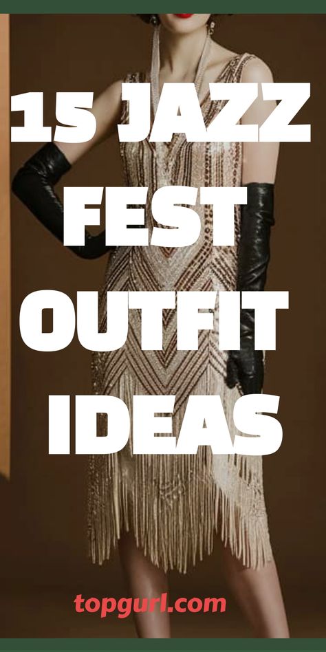 15 Swingin’ Outfits for the Ultimate Jazz Fest Experience Jazz Clothes Style, Jazz Concert Outfit Ideas, Jazz Concert Outfit Night, Jazz Outfits Style Woman, Jazz Aesthetic Outfit, Fest Outfit Ideas, Jazz Night Outfit, Jazz Concert Outfit, Dive Bar Outfit