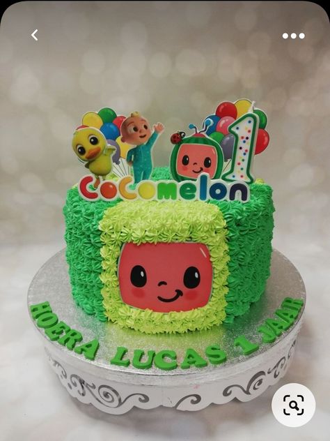 Cocomelon Cartoon, Melon Birthday, Cocomelon Theme, Cocomelon Cake, Kids Birthday Party Cake, Boys First Birthday Cake, Boys 1st Birthday Cake, Baby Birthday Party Theme, Coco Melon