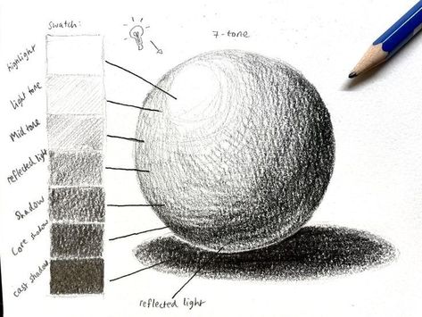 Value Drawing, Basic Sketching, Art Learning, Teaching Drawing, Shadow Drawing, Pencil Drawings For Beginners, Creation Art, Art Basics, Shading Techniques