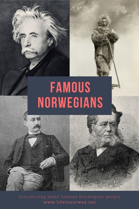 Famous people from Norway: Artists, composers, musicians, explorers and many more famous Norwegians. Norwegian Mythology, Norwegian History, Learning Norwegian, Norway People, Norway Culture, Norwegian Lifestyle, Norwegian Ancestry, Norwegian Culture, Norwegian People