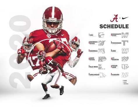 Baseball Poster Design, Schedule Graphic, Alabama Football Team, Football Edits, Graphic Portrait, Hs Football, Volleyball Photography, 2020 Wallpaper, Sports Advertising