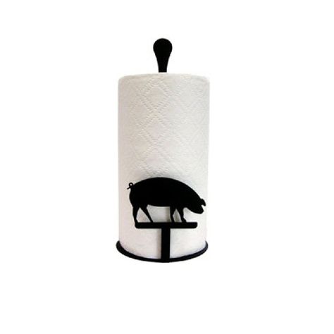 Metal Paper Towel Holder, Pig Silhouette, Pig Kitchen, Towel Holder Stand, Rustic Paper, Pig Decor, Towel Stand, Kitchen Paper, Country Kitchen Decor