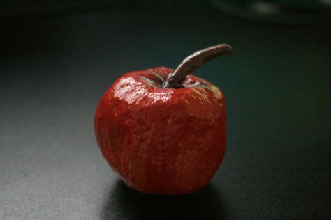 Fake Fruit: Apple (paper Mache) : 13 Steps - Instructables Paper Mache Apple Diy, Paper Mache Apple, Pie Craft, Apple Paper, Paint Brush Sizes, Paper Apple, Fall Windows, Diy Apple, Dance Props