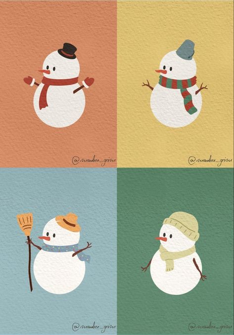 Snowman Drawing, Snowman Illustration, Snow Illustration, 달력 디자인, Happy Holiday Cards, Christmas Card Art, Cute Christmas Wallpaper, 카드 디자인, Holiday Design Card