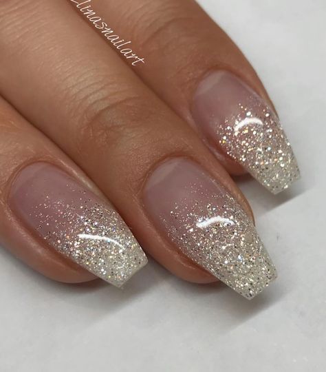 Wedding Day Nails, Cruise Nails, Natural Acrylic Nails, Beauty Hacks Nails, Light Elegance, Ombre Nail Designs, Sparkle Nails, Bride Nails, Short Acrylic Nails Designs