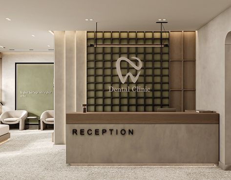 𝐌𝐚𝐬𝐭𝐞𝐫 𝐁𝐞𝐝𝐫𝐨𝐨𝐦 𝐃𝐞𝐬𝐢𝐠𝐧 :: Behance Logo Behind Reception Desk, Reception Dental Clinic, Gym Reception Design, Clinic Reception Area, Dental Clinic Reception Design, Clinic Reception Design, Receptionist Desk Design, Dental Clinic Reception, Spa Waiting Area