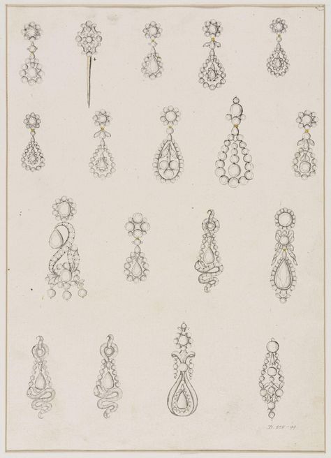 Art Deco Jewellery Design, Georgian Jewelry, Jewellery Design Sketches, Regency Fashion, Jewelry Design Drawing, Jewelry Illustration, Jewellery Sketches, Fashion Design Drawings, Deco Jewelry