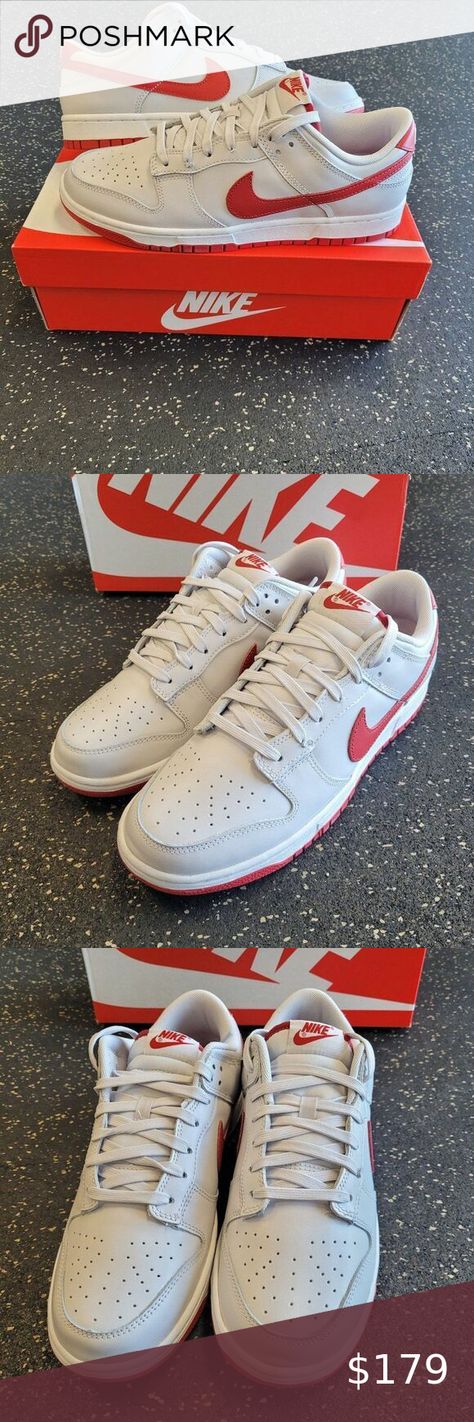 Nike Dunk Low Vast Grey Varsity Red White OSU FJ0832-011 Men Size 9 Dunk Low Vast Grey, Nike Dunk Low, Dunk Low, Nike Dunk, Nike Dunks, Red Fashion, Nike Men, Red White, Original Box