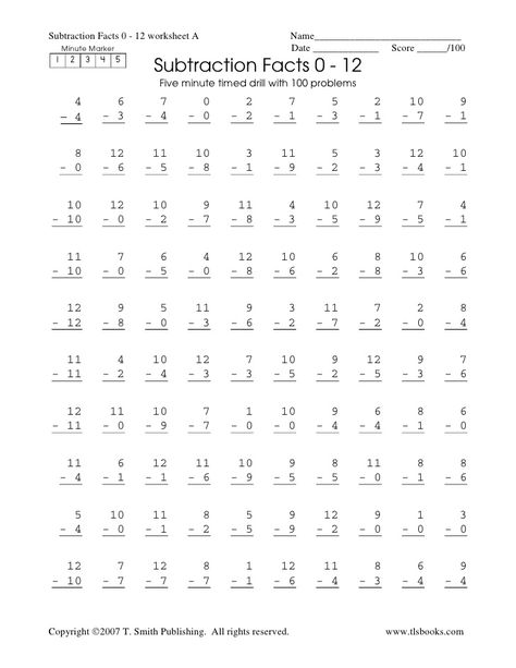 Subtraction fluency drill math facts by Brent  Daigle, Ph.D.  via slideshare Subtraction Facts Worksheet, Math Fact Worksheets, Math Addition Worksheets, First Grade Math Worksheets, Math Board, Math Drills, Math Subtraction, Math Sheets, Math Fact Fluency